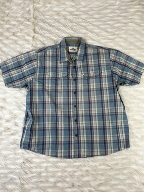 Wrangler Western Shirt Short Sleeve Men's XXL Plaid